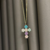 Collana Croce Flowers