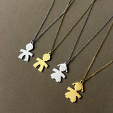 Collana bimbo/a acciaio