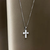 Collana Croce perla