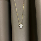 Collana Croce scatolata acciaio
