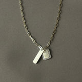 Collana doppia targhetta
