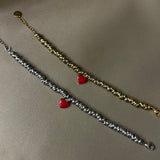 Bracciale Armonia cuore rosso