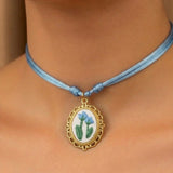 Choker ricamo Fiordalisi