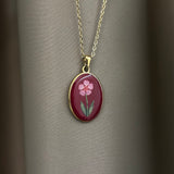 Collana bordeaux flower