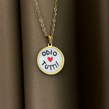 Collana odio tutti rotonda