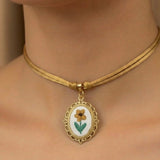 Choker ricamo Girasole