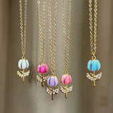 Collana Tulipano Smaltato Gold