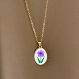 Collana Fiore Viola