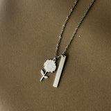Collana girasole + targhetta