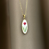 Collana petalo rosso